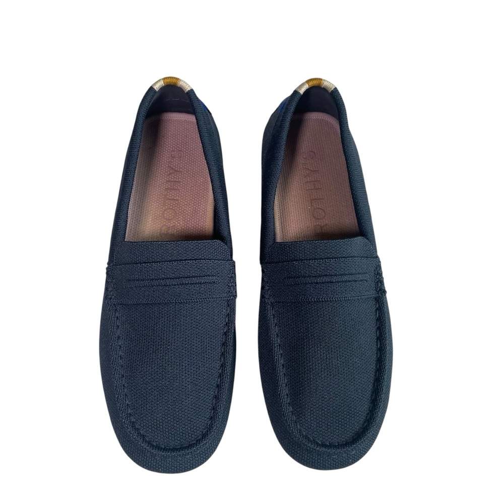 Rothy’s “The Driver” Flat Womens Size 8.5 Navy Blue Knit Slip-On Shoes Round Toe